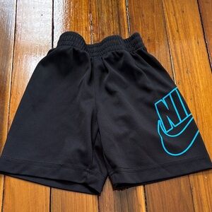 Nike Kids Black and Blue Logo Shorts